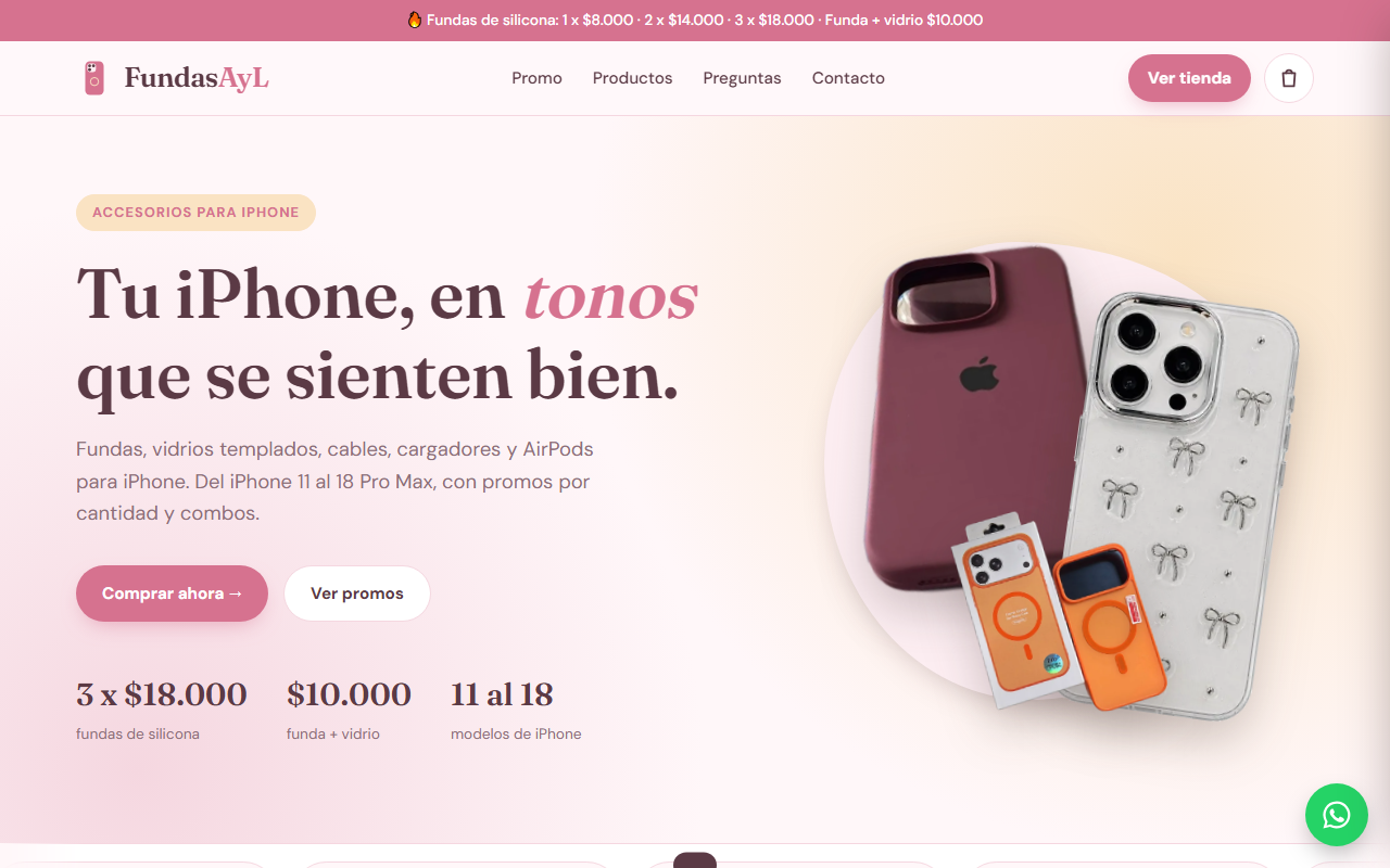 Tienda online FundasAyL de accesorios para iPhone