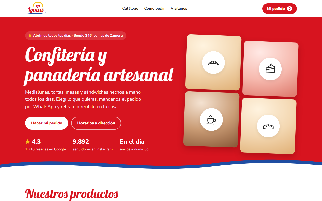 Sitio de Las Lomas, confitería y panadería