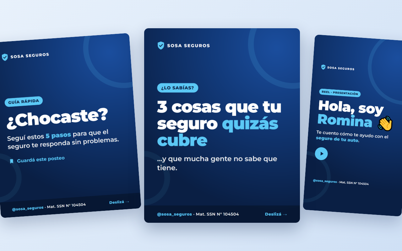 Placas de Instagram para Sosa Seguros